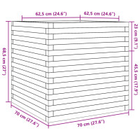 vidaXL Pflanzk&uuml;bel Wei&szlig; 70x70x68,5 cm Massivholz Kiefer