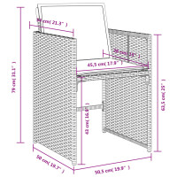 vidaXL 9-tlg. Garten-Essgruppe mit Kissen Hellgrau Poly Rattan