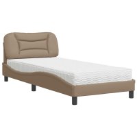 vidaXL Bett mit Matratze Cappuccino-Braun 90x200 cm...