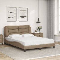 vidaXL Bett mit Matratze Cappuccino-Braun 120x200 cm Kunstleder