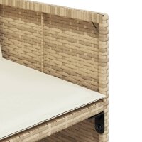 vidaXL 17-tlg. Garten-Essgruppe mit Kissen Beige Poly Rattan