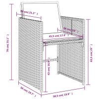 vidaXL 17-tlg. Garten-Essgruppe mit Kissen Beige Poly Rattan