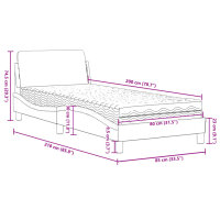 vidaXL Bett mit Matratze Dunkelbraun 80x200 cm Stoff