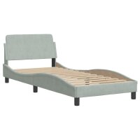 vidaXL Bett mit Matratze Hellgrau 80x200 cm Samt