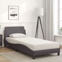 vidaXL Bett mit Matratze Grau 80x200 cm Kunstleder