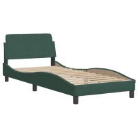 vidaXL Bett mit Matratze Dunkelgr&uuml;n 90x190 cm Samt