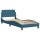 vidaXL Bett mit Matratze Blau 90x200 cm Samt