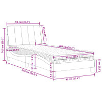 vidaXL Bett mit Matratze Hellgrau 90x200 cm Samt