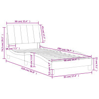 vidaXL Bett mit Matratze Schwarz 90x200 cm Samt