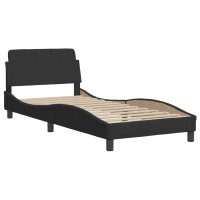 vidaXL Bett mit Matratze Schwarz 90x200 cm Samt