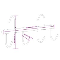 vidaXL Trensenhalter mit 6 Drehhaken Schwarz Stahl