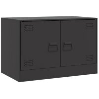 vidaXL TV-Schrank Schwarz 67x39x44 cm Stahl