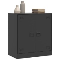 vidaXL Sideboard Schwarz 67x39x73 cm Stahl