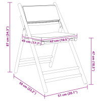 vidaXL 5-tlg. Bistro-Set Klappbar mit Dunkelgrauen Kissen Bambus