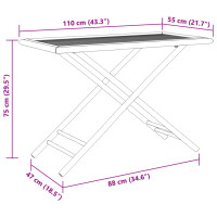 vidaXL 5-tlg. Bistro-Set Klappbar mit Dunkelgrauen Kissen Bambus