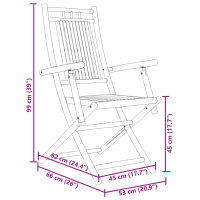 vidaXL Gartenst&uuml;hle 6 Stk. Klappbar 53x66x99 cm Bambus