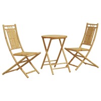 vidaXL 3-tlg. Bistro-Set Bambus