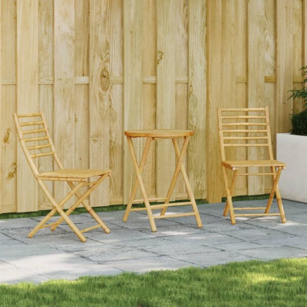 vidaXL 3-tlg. Bistro-Set Bambus