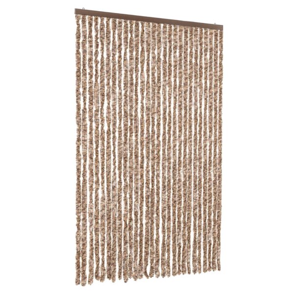 vidaXL Fliegenvorhang Beige und Dunkelbraun 118x220 cm Chenille