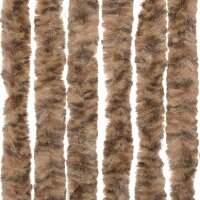 vidaXL Fliegenvorhang Beige und Dunkelbraun 118x220 cm Chenille