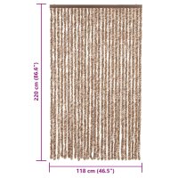 vidaXL Fliegenvorhang Beige und Dunkelbraun 118x220 cm Chenille