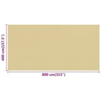 vidaXL Zeltteppich Beige 400x800 cm HDPE