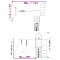 vidaXL Spielturm Massivholz Douglasie