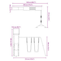 vidaXL Spielturm Massivholz Kiefer