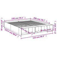 vidaXL Bettgestell R&auml;uchereiche 150x200 cm Holzwerkstoff