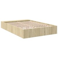 vidaXL Bettgestell Sonoma-Eiche 150x200 cm Holzwerkstoff