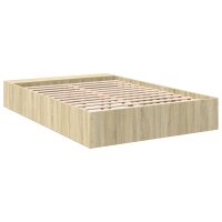 vidaXL Bettgestell Sonoma-Eiche 120x200 cm Holzwerkstoff