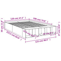 vidaXL Bettgestell Sonoma-Eiche 120x190 cm Holzwerkstoff