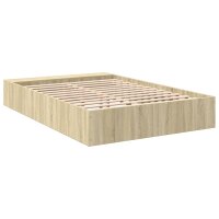 vidaXL Bettgestell Sonoma-Eiche 120x190 cm Holzwerkstoff