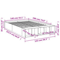 vidaXL Bettgestell Wei&szlig; 140x190 cm Holzwerkstoff