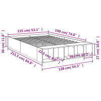 vidaXL Bettgestell Sonoma-Eiche 135x190 cm Holzwerkstoff