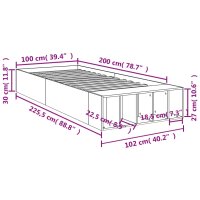 vidaXL Bettgestell Grau Sonoma 100x200 cm Holzwerkstoff