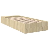 vidaXL Bettgestell Sonoma-Eiche 90x200 cm Holzwerkstoff