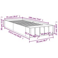 vidaXL Bettgestell Grau Sonoma 75x190 cm Holzwerkstoff