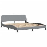 vidaXL Bett mit Matratze Hellgrau 180x200 cm Stoff