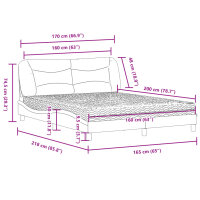 vidaXL Bett mit Matratze Hellgrau 160x200 cm Stoff