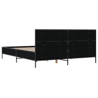 vidaXL Bettgestell Schwarz 140x190 cm Holzwerkstoff und Metall