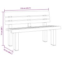 vidaXL Gartenbank Anthrazit 110x52x71 cm Polypropylen