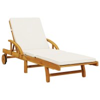 vidaXL Sonnenliegen 2 Stk. mit Auflagen 200x68x83 cm Massivholz Akazie