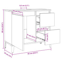 vidaXL Badschrank Sonoma-Eiche 65x33x60 cm Holzwerkstoff