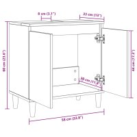 vidaXL Waschbeckenunterschrank Sonoma-Eiche 58x33x60 cm Holzwerkstoff