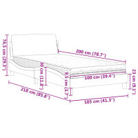 vidaXL Bett mit Matratze Dunkelgr&uuml;n 100x200 cm Samt