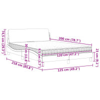 vidaXL Bett mit Matratze Grau 120x200 cm Kunstleder