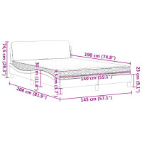 vidaXL Bett mit Matratze Creme 140x190 cm Stoff