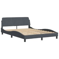 vidaXL Bett mit Matratze Dunkelgrau 140x200 cm Samt