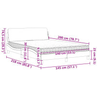 vidaXL Bett mit Matratze Dunkelgrau 140x200 cm Samt